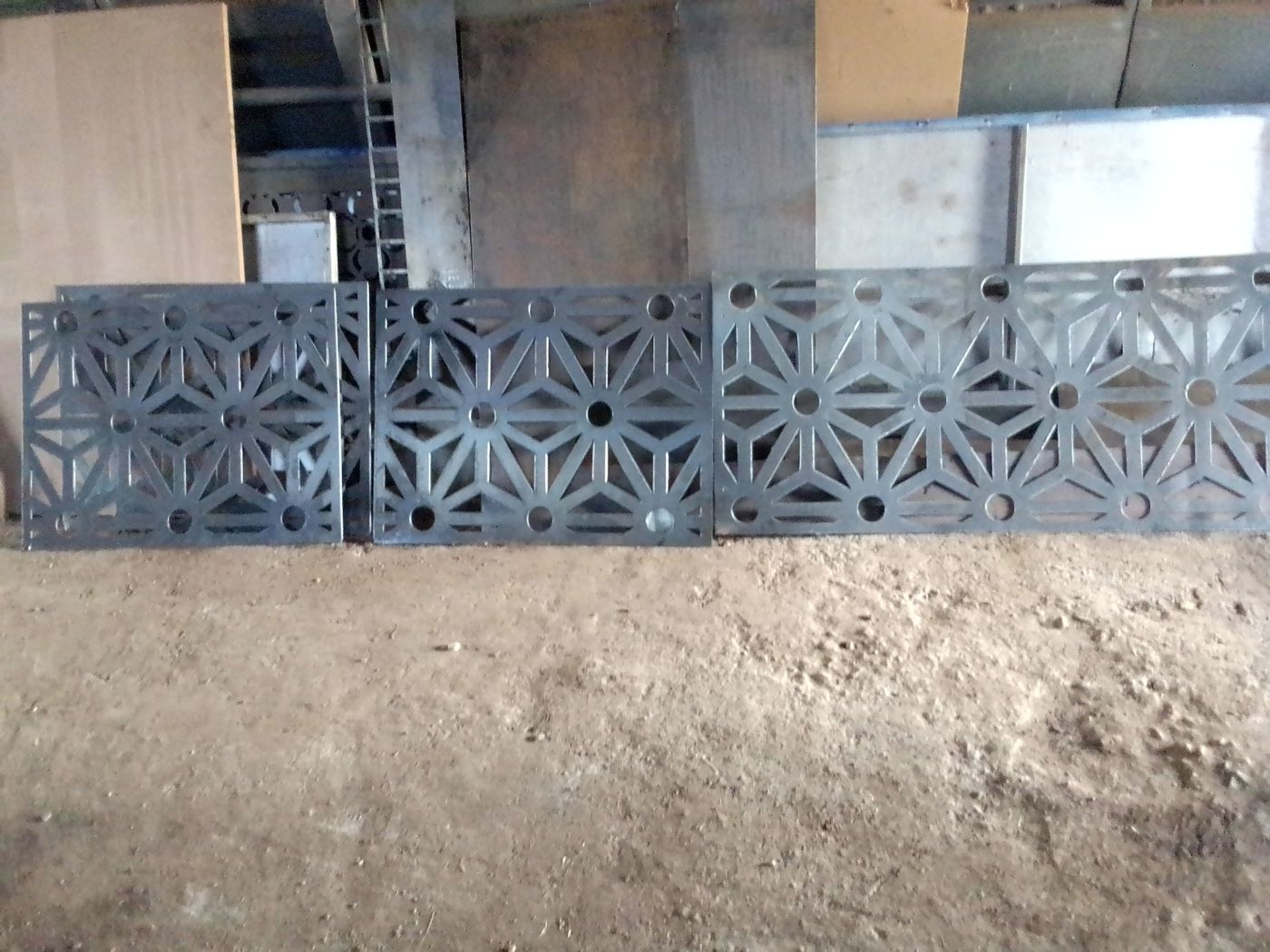 Set of CNC-cut geometric jali panels