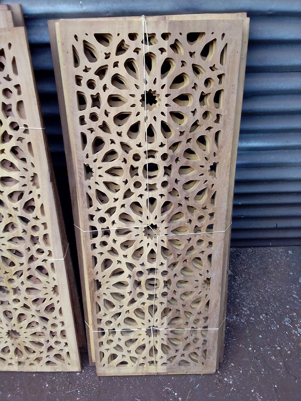 CNC-cut Moroccan-style jali partition screen panels